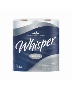 Whisper 2ply Silver Toilet Roll - 210 Sheets